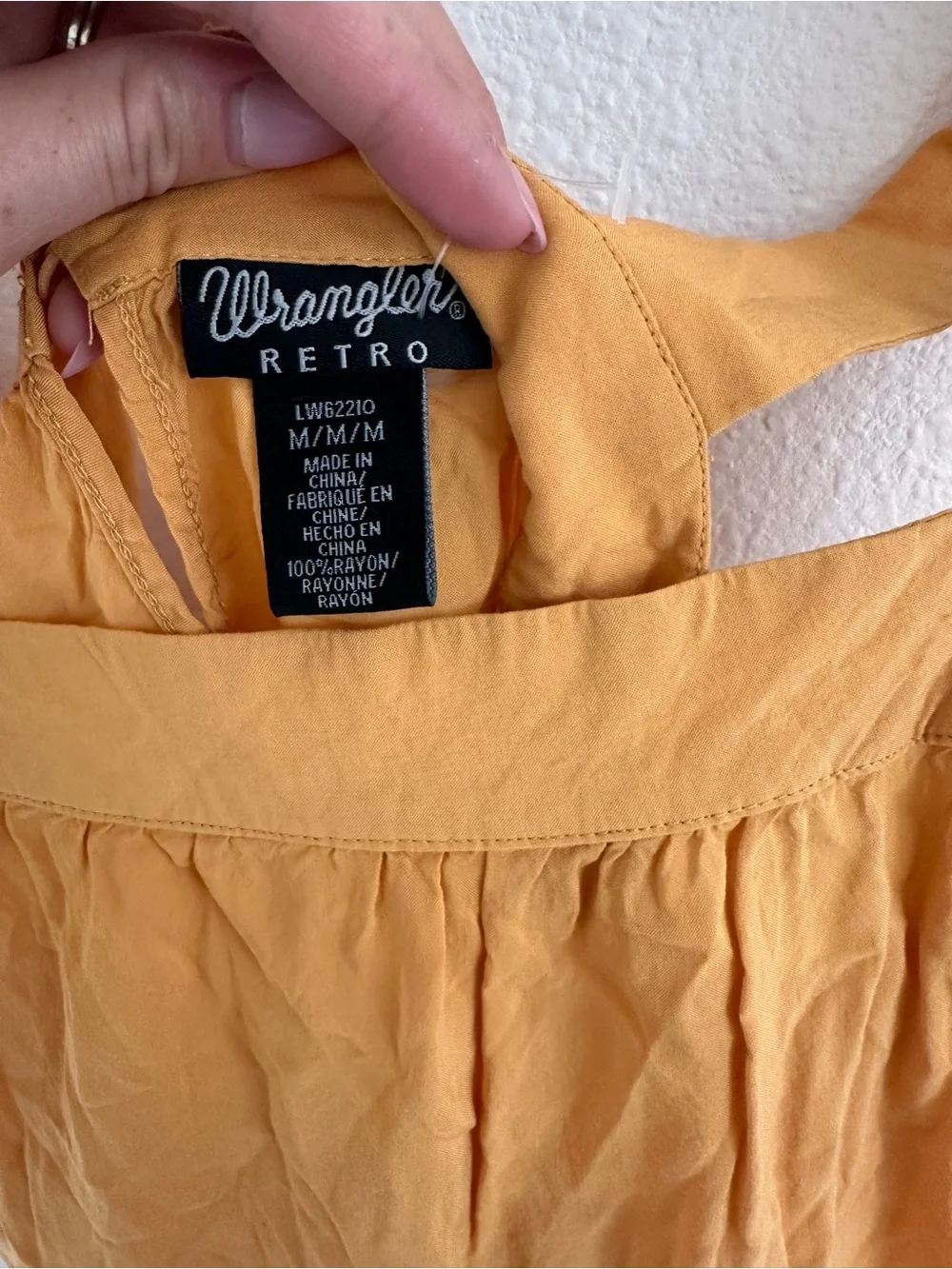Wrangler Mustard Tie-Shoulder Embroidered Top - Picture 2 of 3